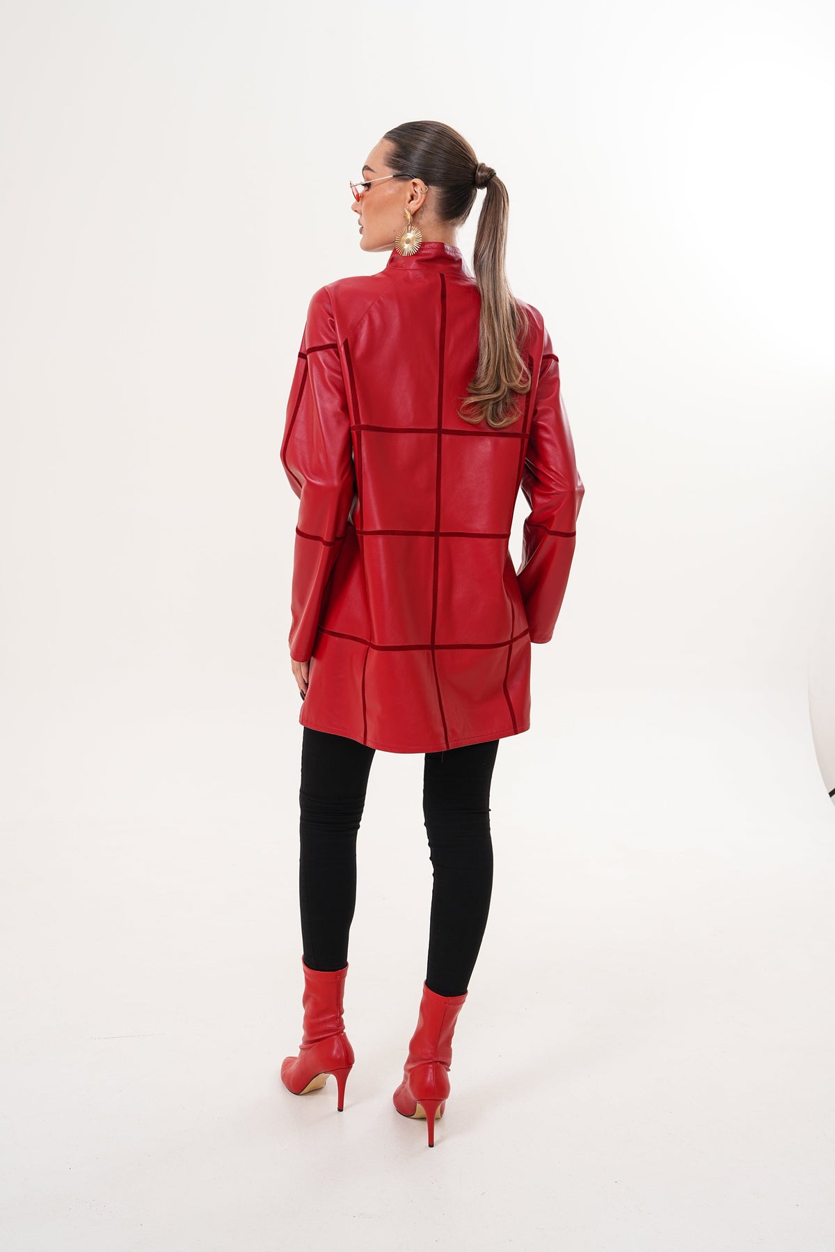 Vinci Leather The Prado Reversible Red Leather Women Jacket – product view 4