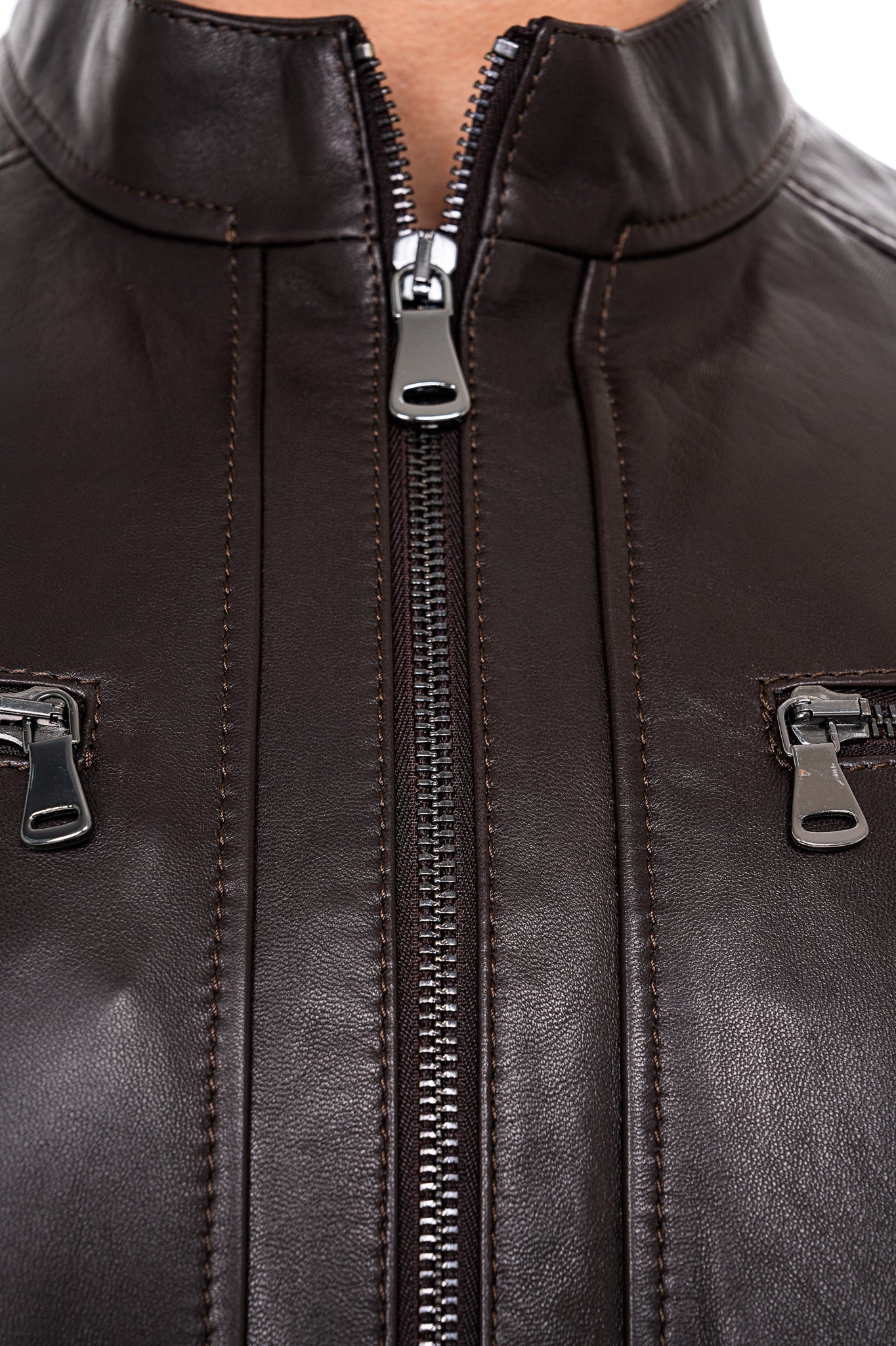 The Falcon Dark Brown Smooth Leather Men Jacket