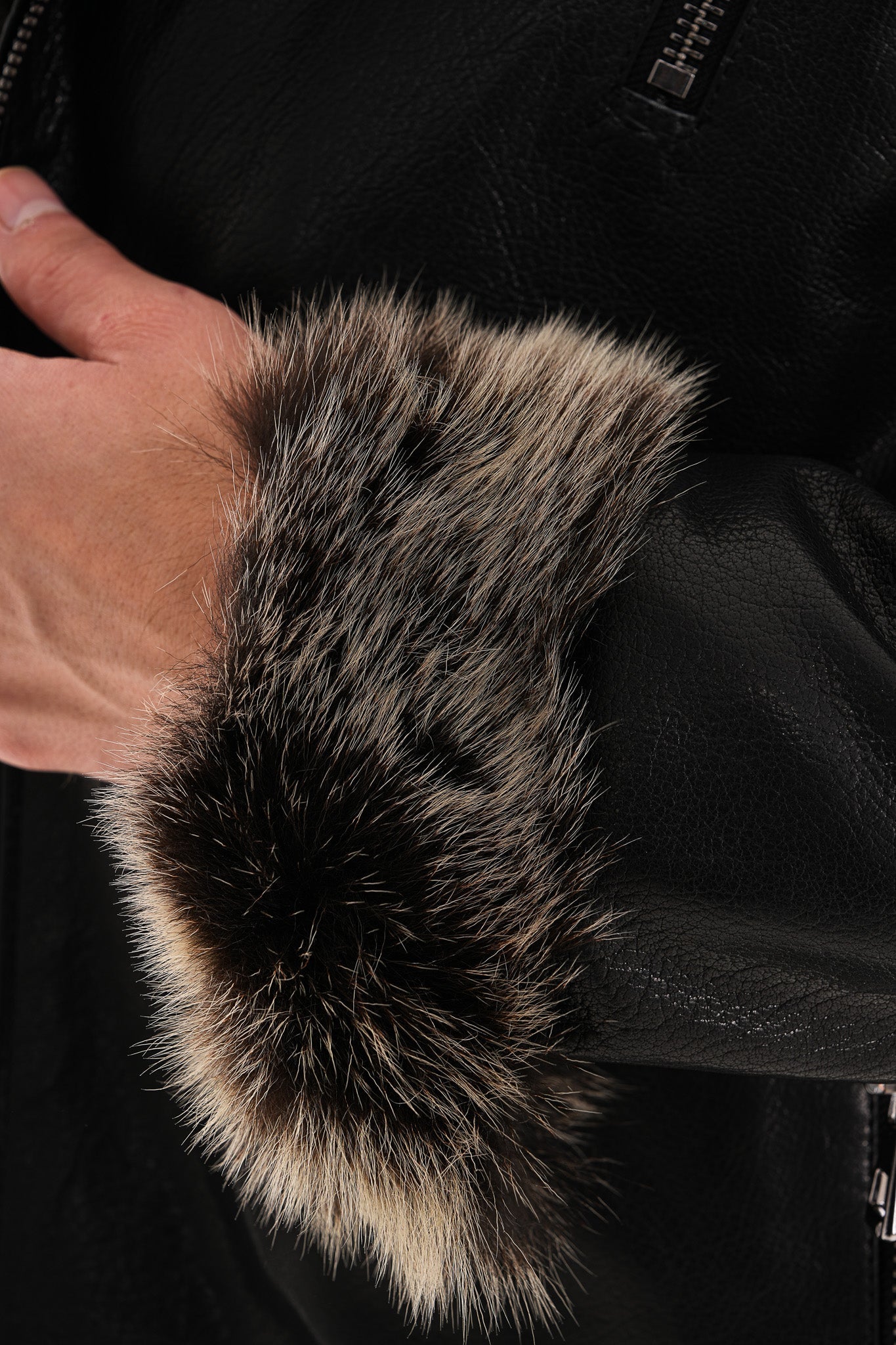 The Cortina Black Shearling Leather Men Jacket