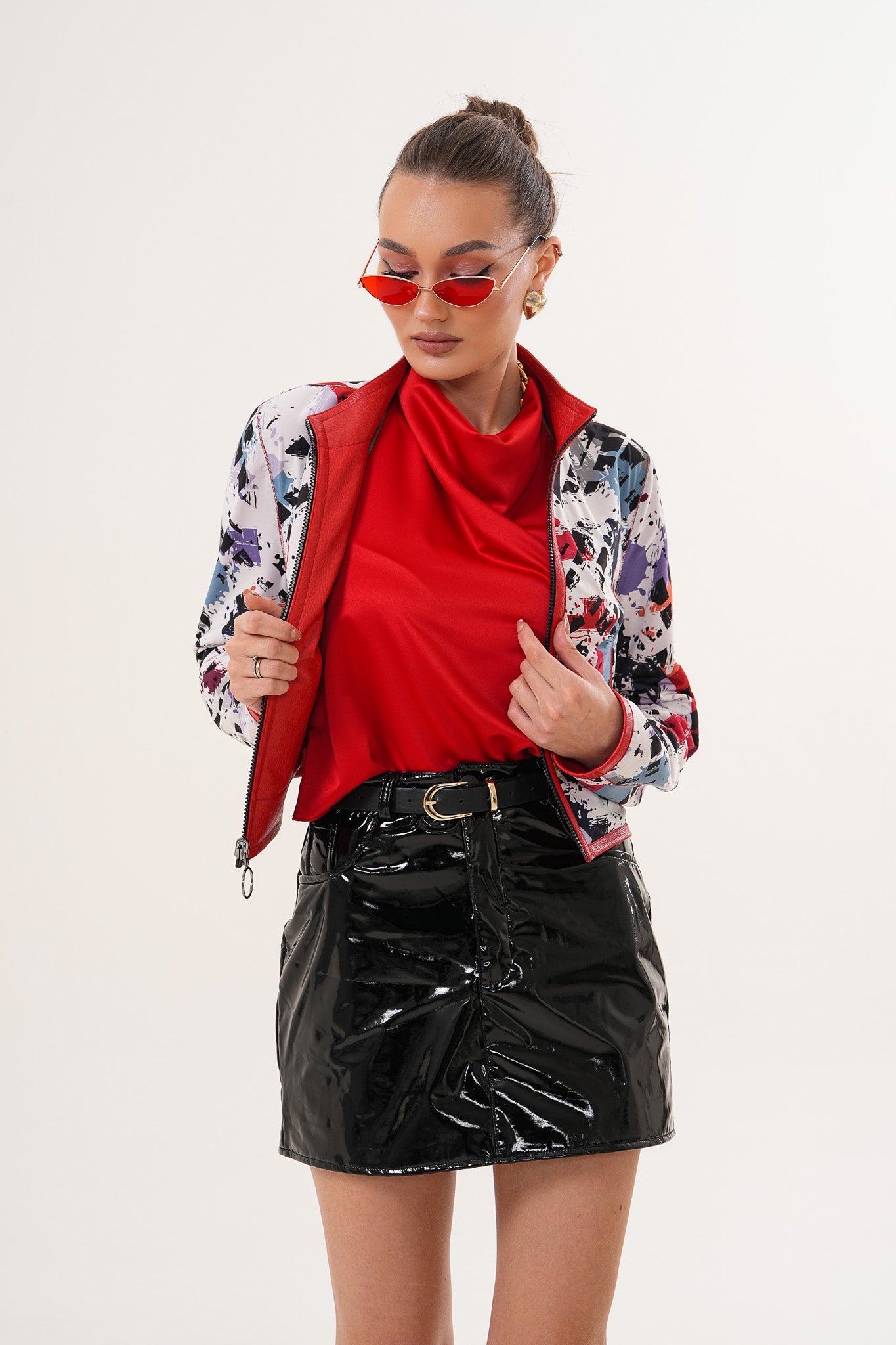 The Elvaris Reversible Red Leather Women Jacket