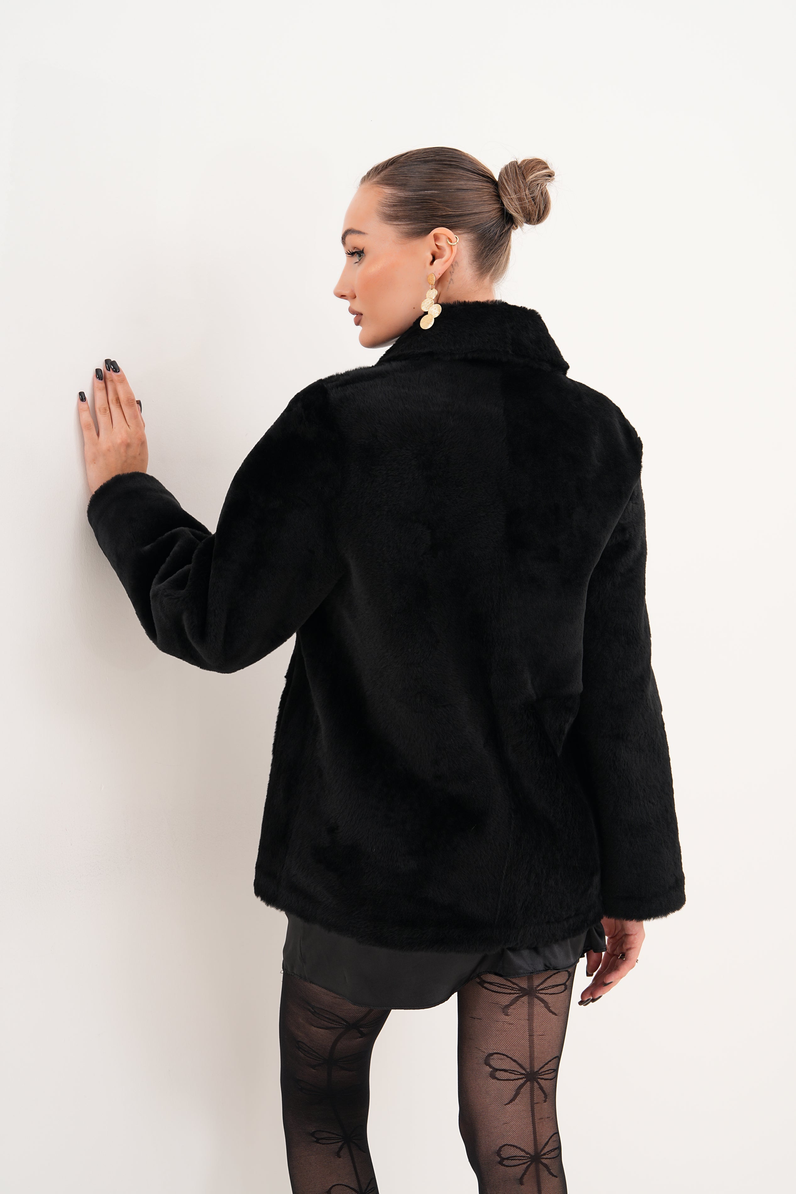 The Ava Black Reversible Shearling Leather Women Jacket