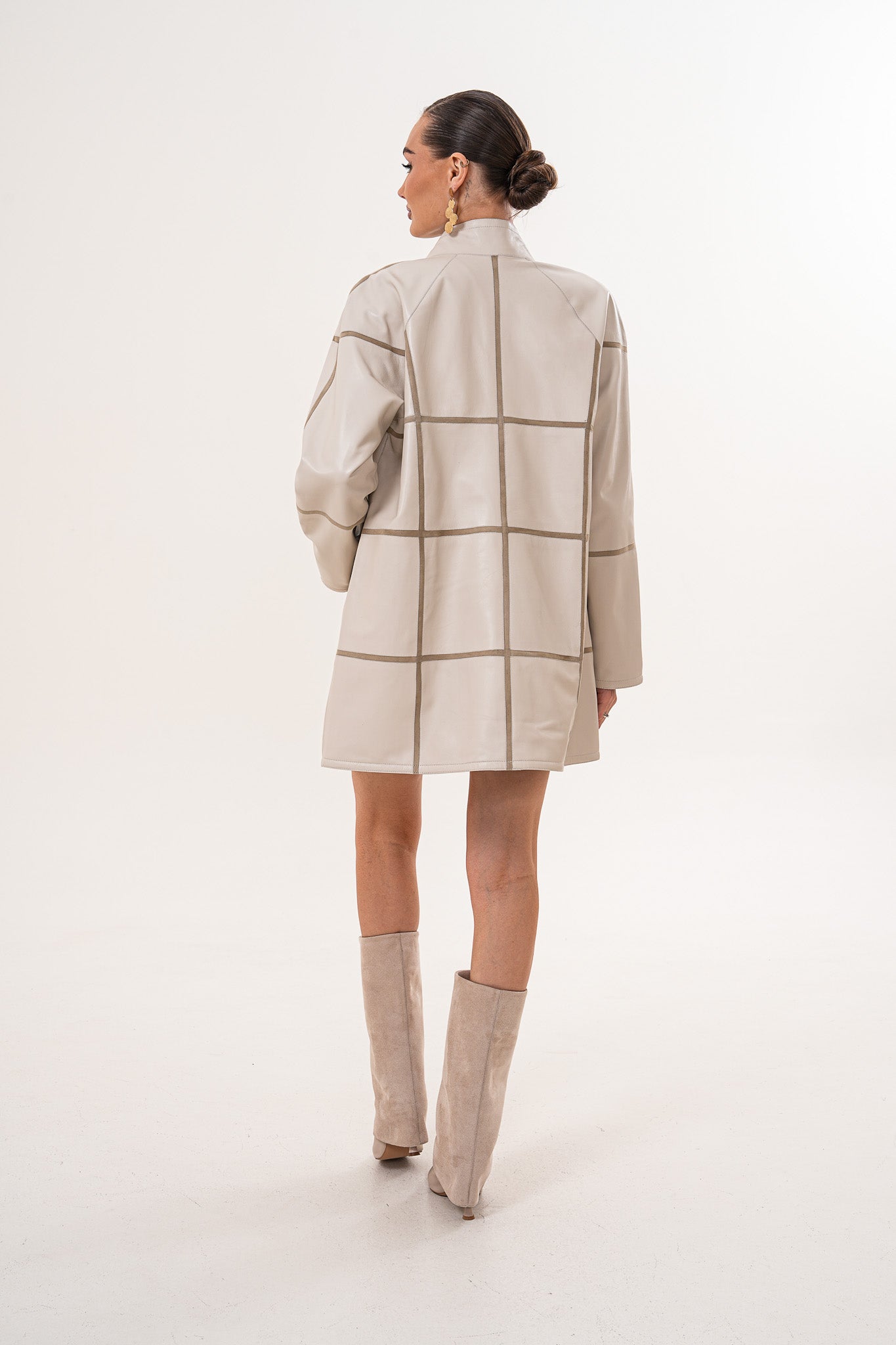 The Prado Reversible Cream Leather Women Jacket