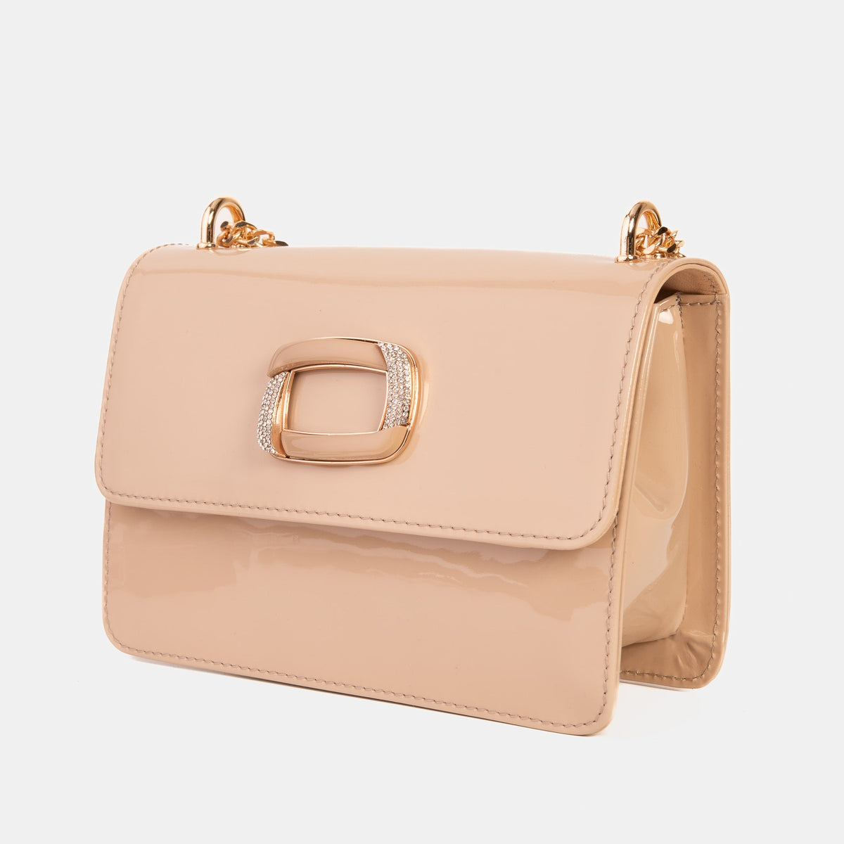 Vinci Leather The Ferrara Cream Patent Leather Handbag – product view 1