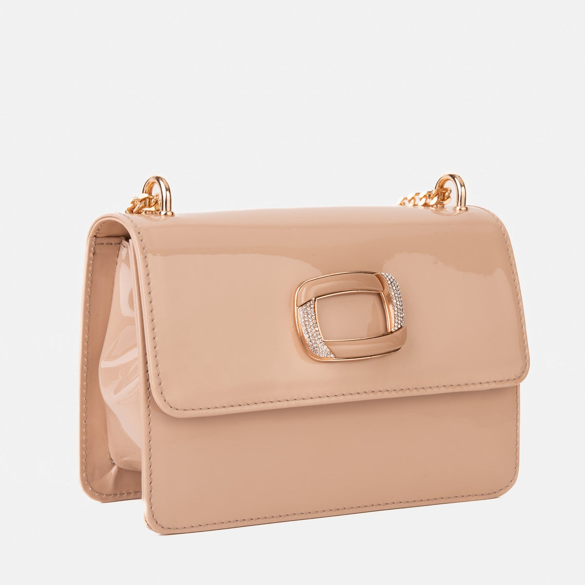 Vinci Leather The Ferrara Cream Patent Leather Handbag – product view 2