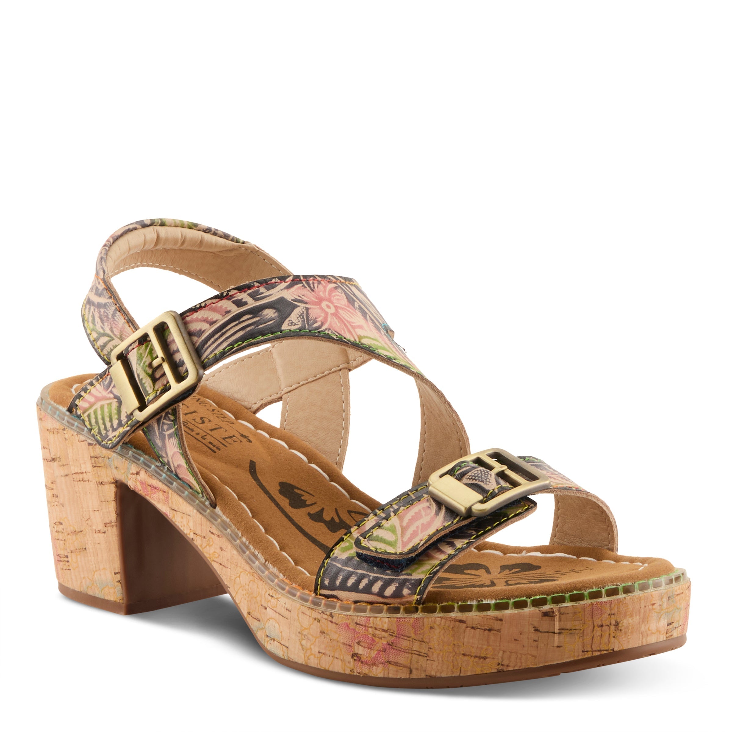 L'Artiste L'ARTISTE JESS SANDALS sandal in navy multi with handcrafted leather design