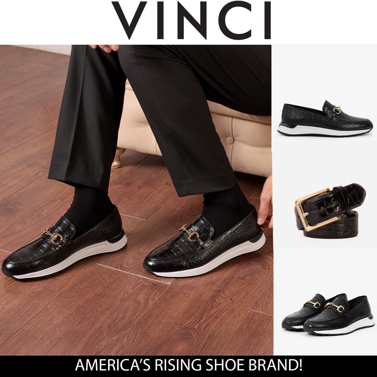 Vinci Leather The Padova Black Leather Men Sneaker – product view 10