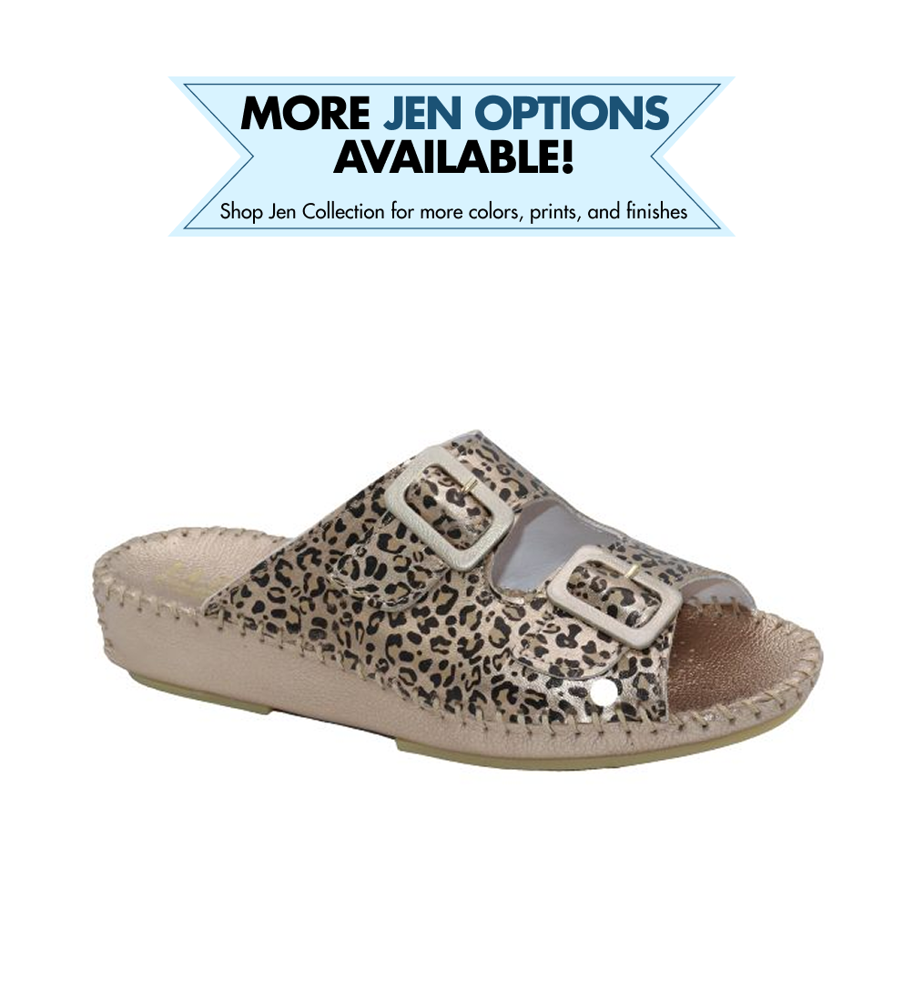 Jen Animal Print Leather Slide