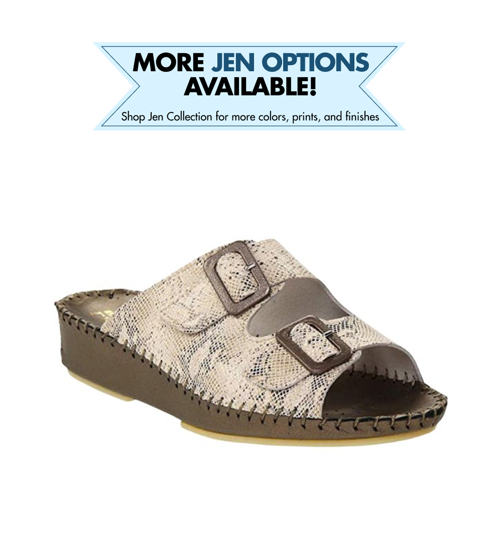 Jen Animal Print Leather Slide