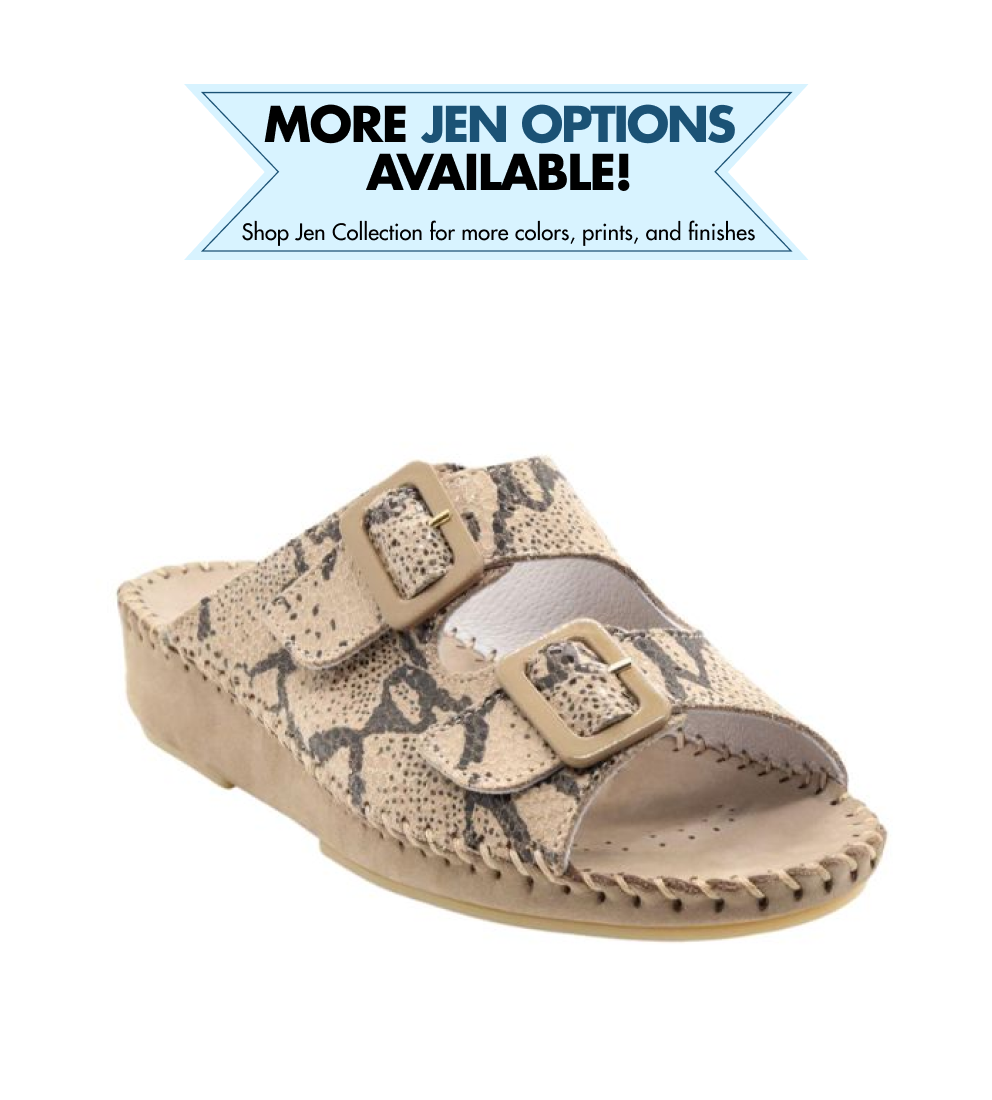 Jen Animal Print Leather Slide