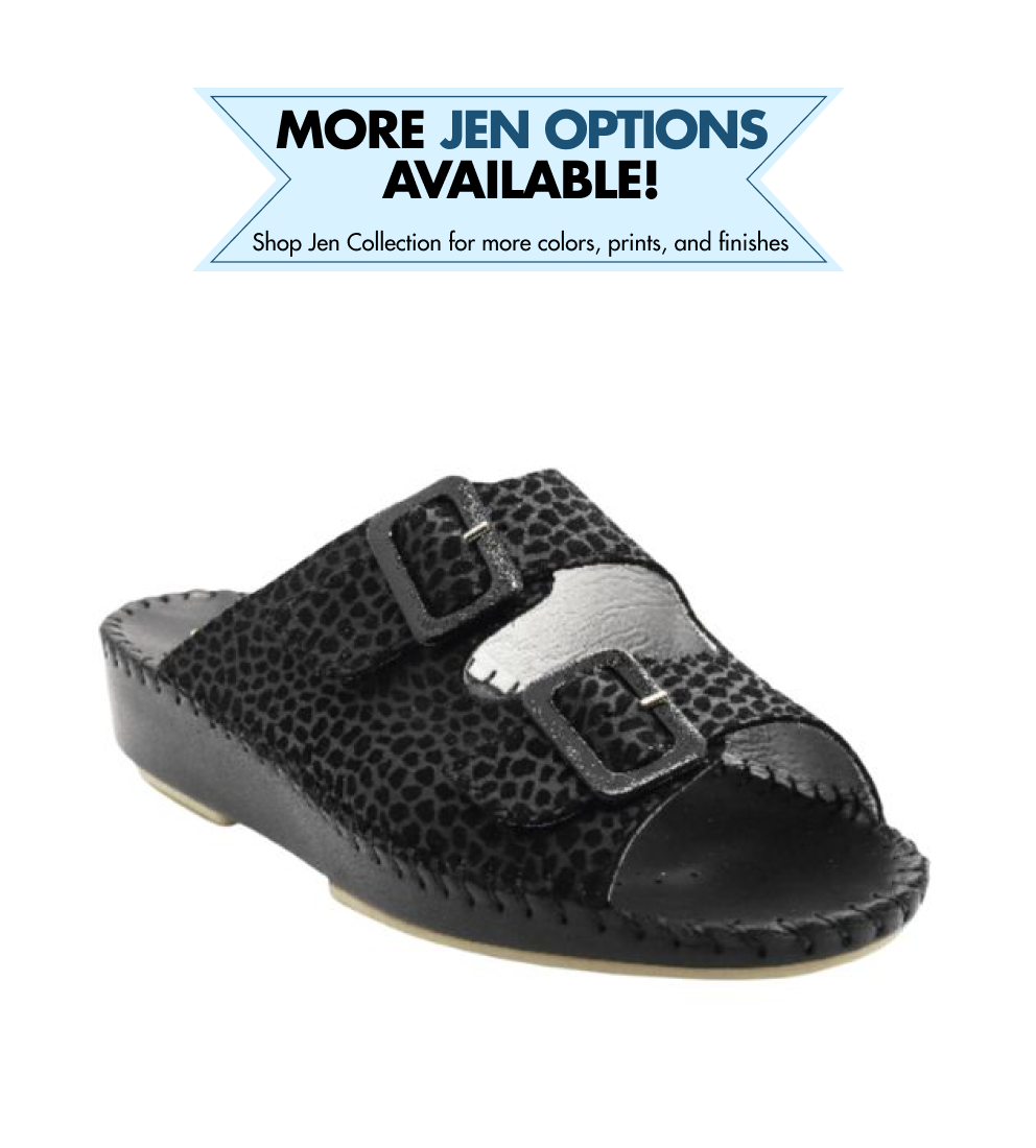 Jen Animal Print Leather Slide