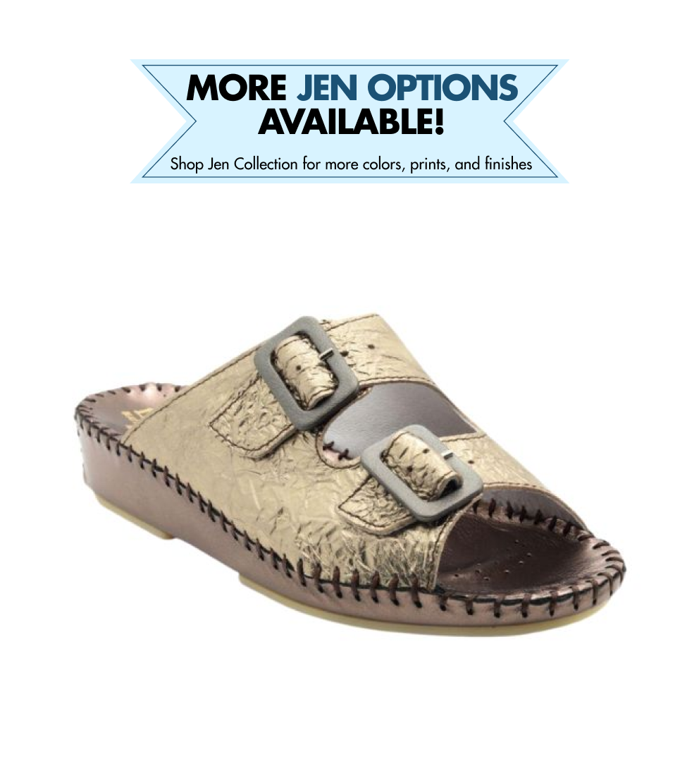Jen Metallic Leather Slide