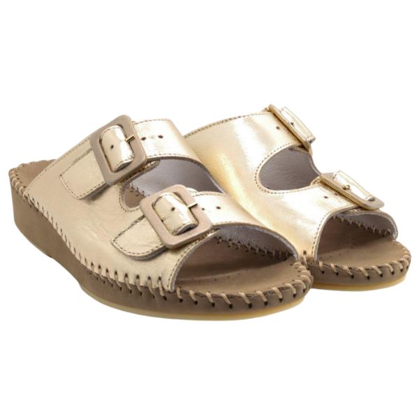 Jen Metallic Leather Slide