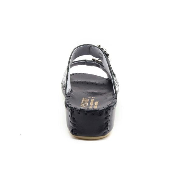 Jen Rhinestone Leather Slide