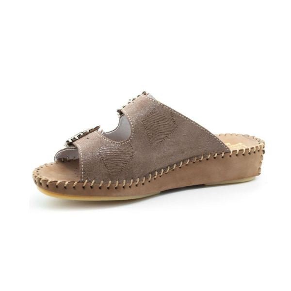 Jen Rhinestone Leather Slide