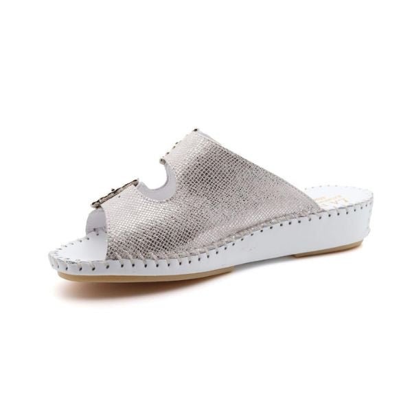 Jen Rhinestone Leather Slide