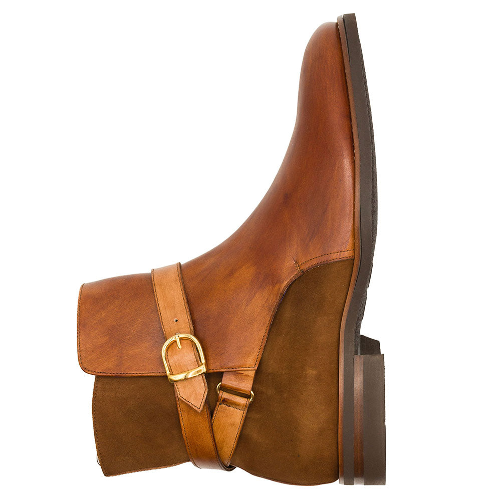 Zelli Italia Men's 45-600-CGN Jodphur Italian Calfskin Boot, Cognac