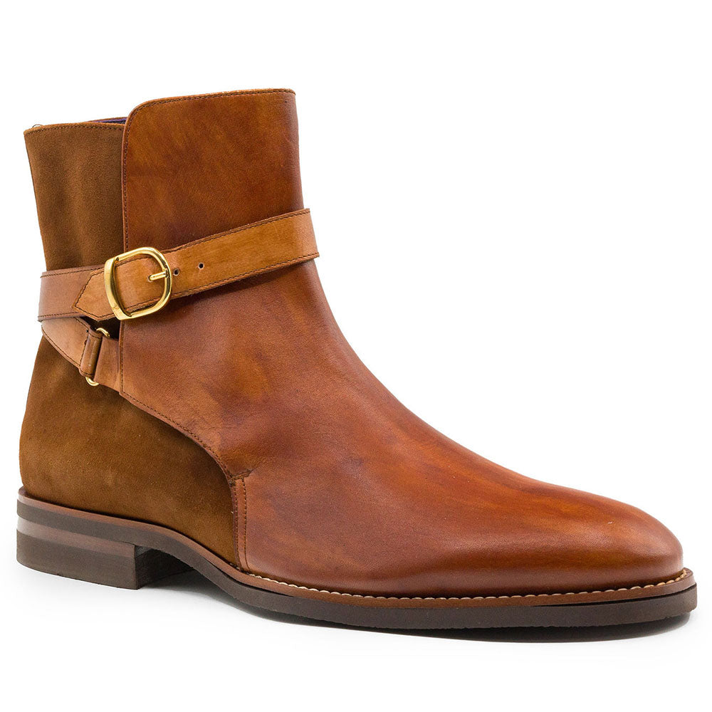 Zelli Italia Men's 45-600-CGN Jodphur Italian Calfskin Boot, Cognac