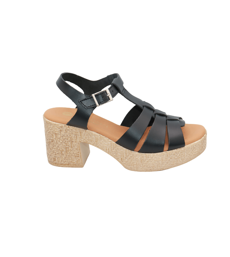 Eric Michael Joni Woven Leather Wedge Sandal
