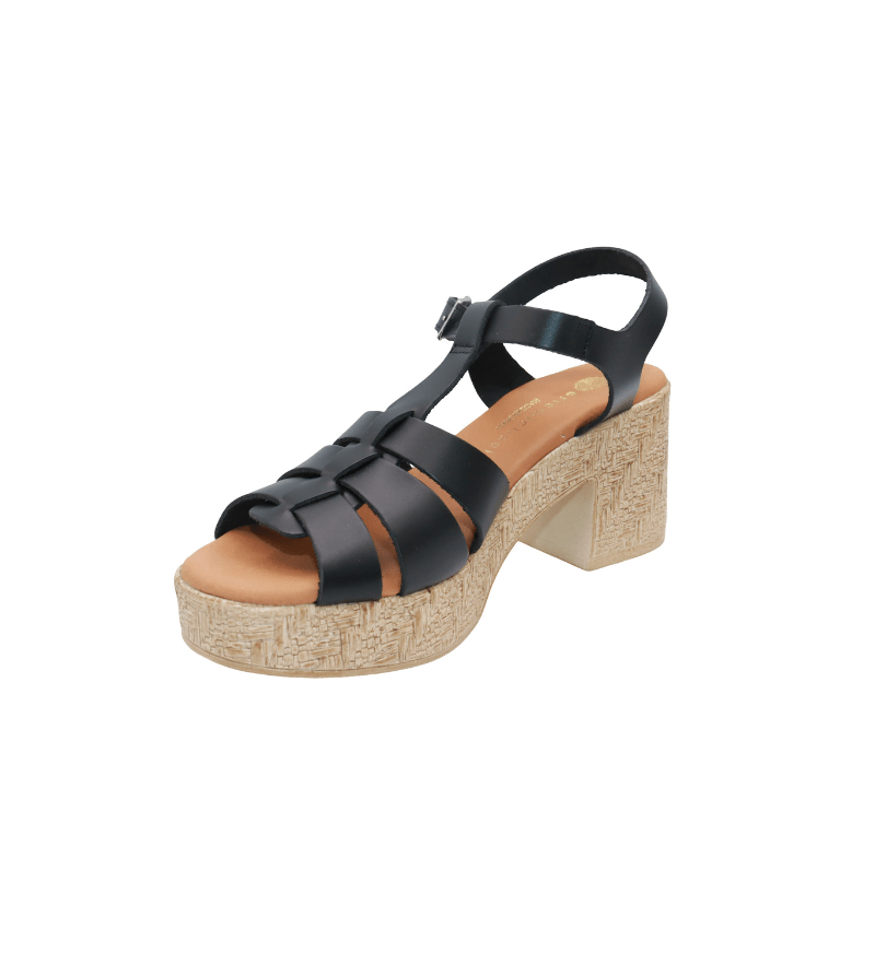 Eric Michael Joni Woven Leather Wedge Sandal