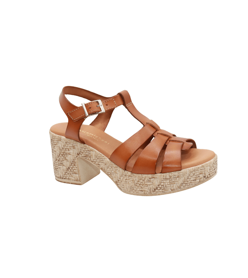 Eric Michael Joni Woven Leather Wedge Sandal