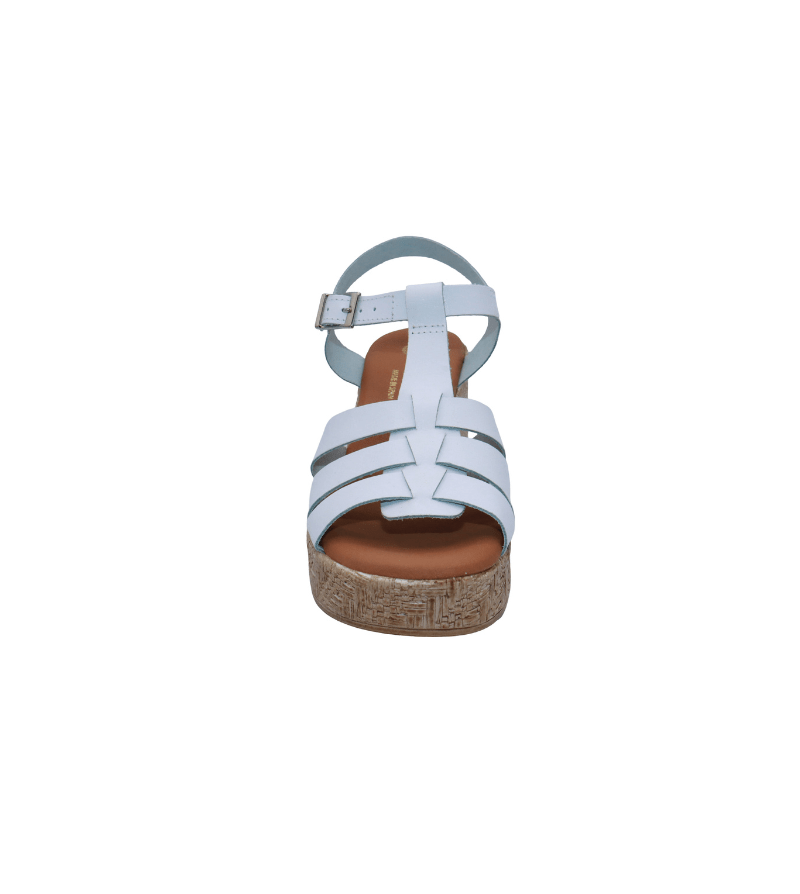 Eric Michael Joni Woven Leather Wedge Sandal