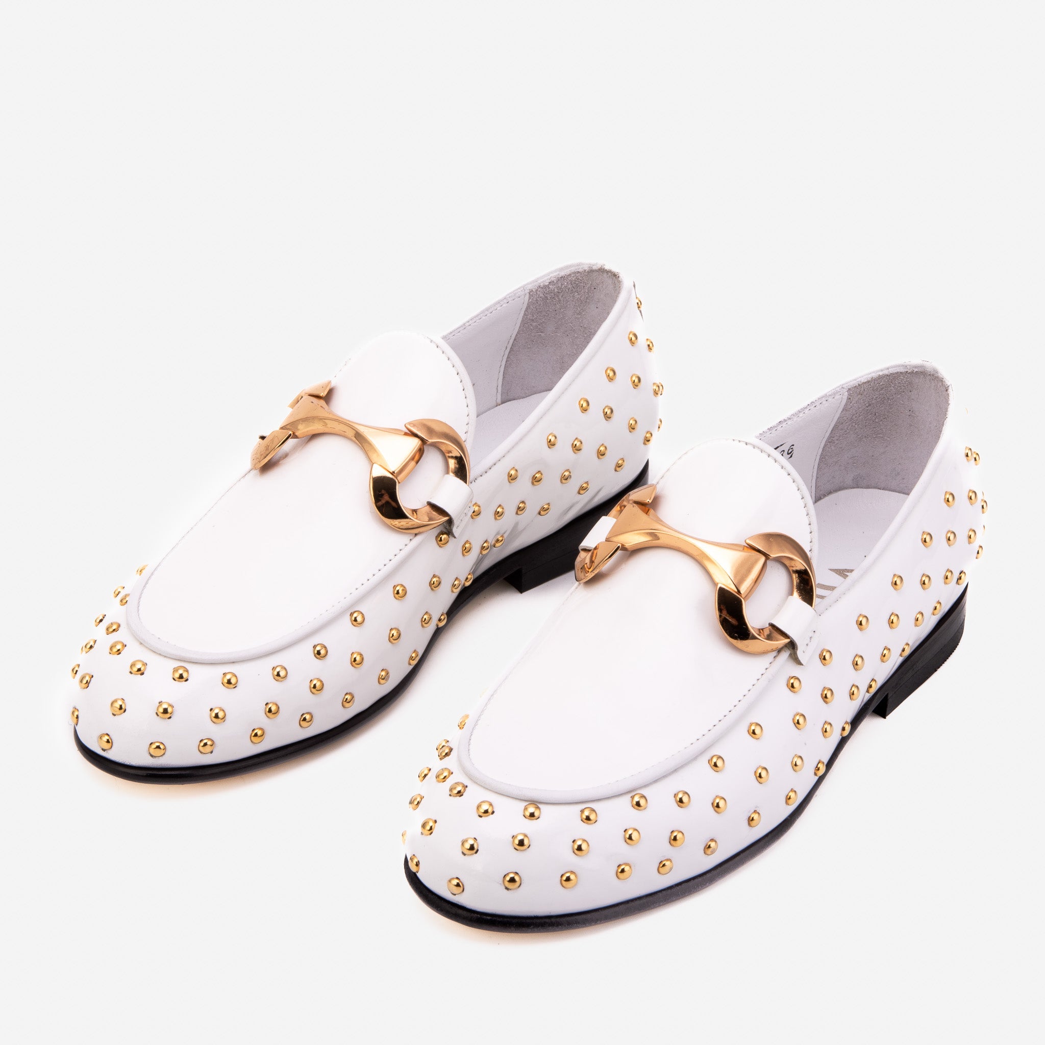 The Jupiter Shoe White Spike Leather Bit Dress Loafer Limited Edition Women Shoe