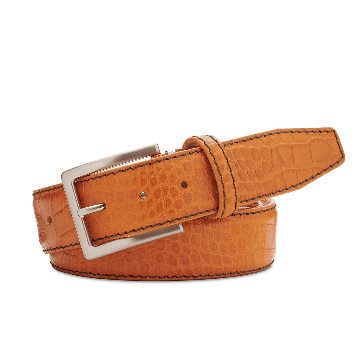 Justin Orange Mock Croc Leather Belt