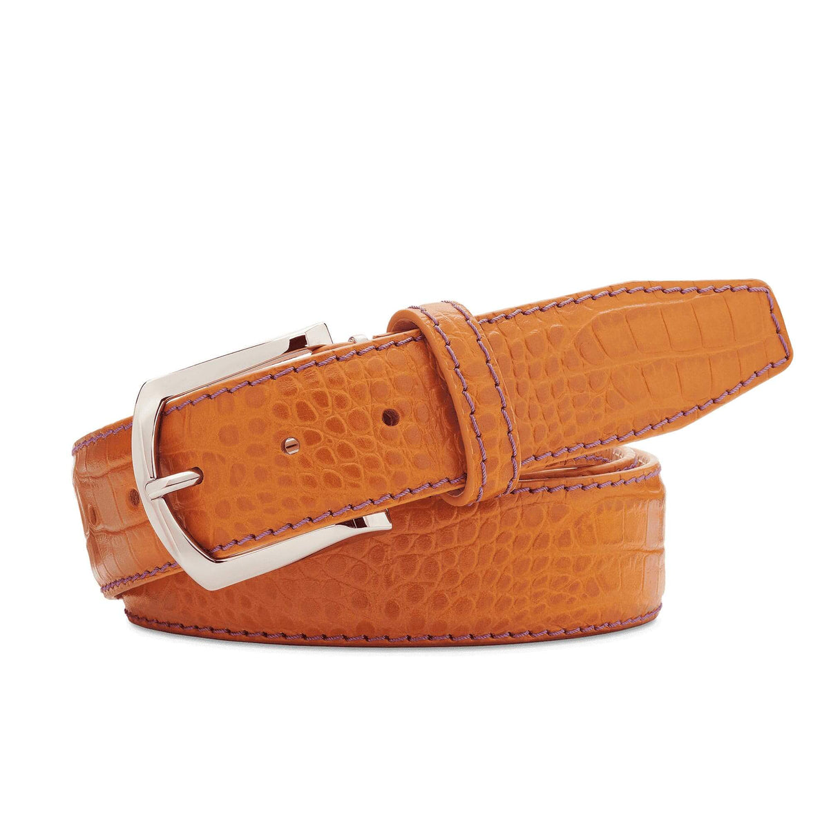 Justin Orange Mock Croc Leather Belt