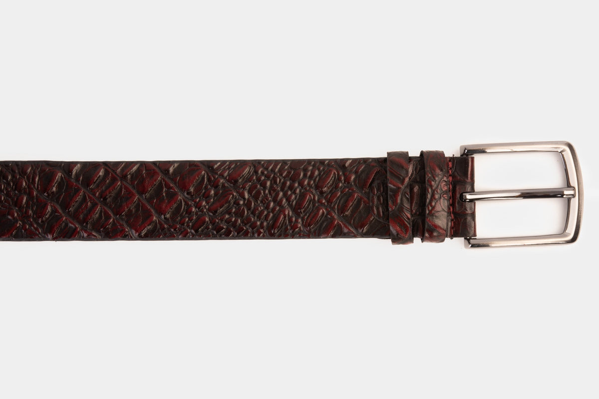 Vinci Leather The Randor Burgundy Leather Belt – product view 4