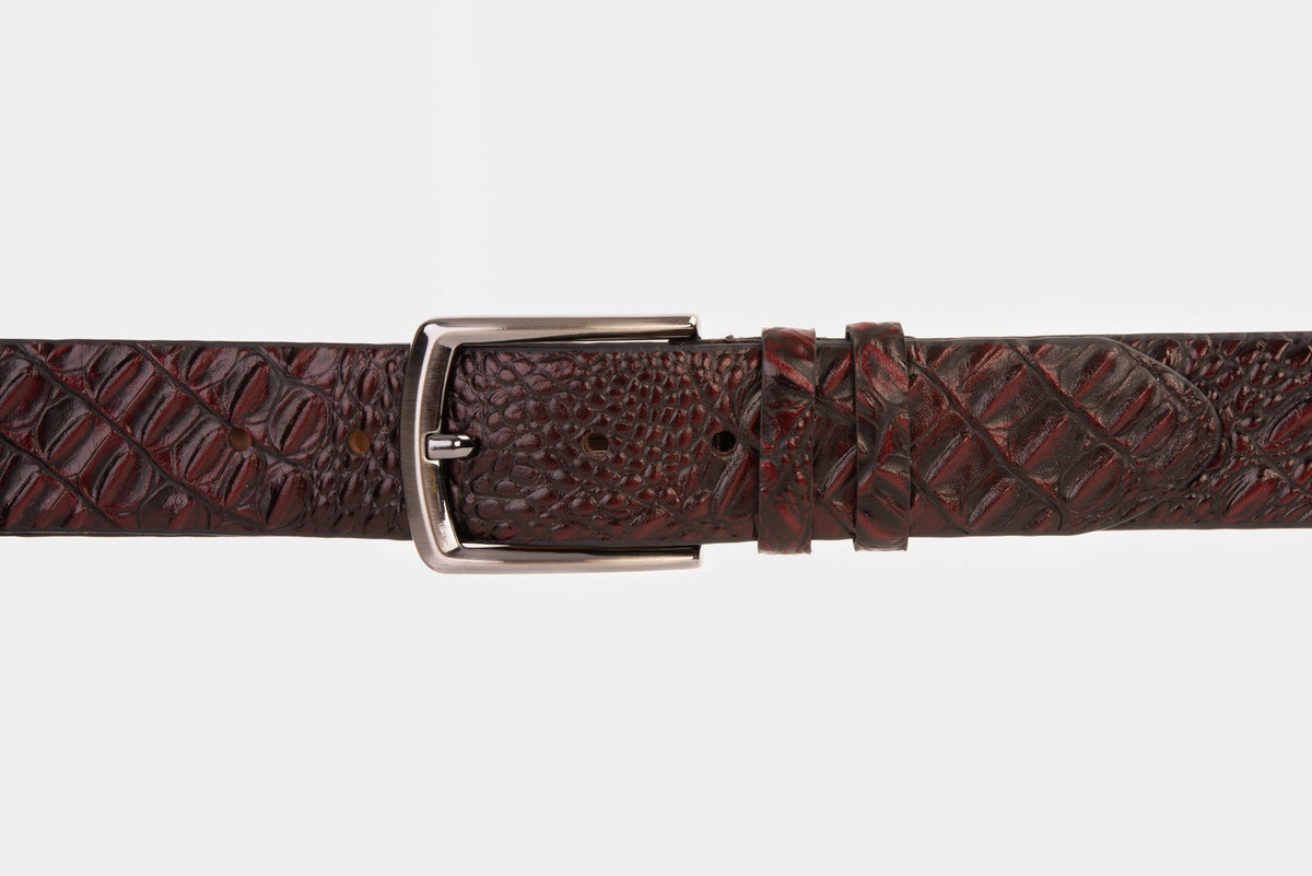 Vinci Leather The Randor Burgundy Leather Belt – product view 2