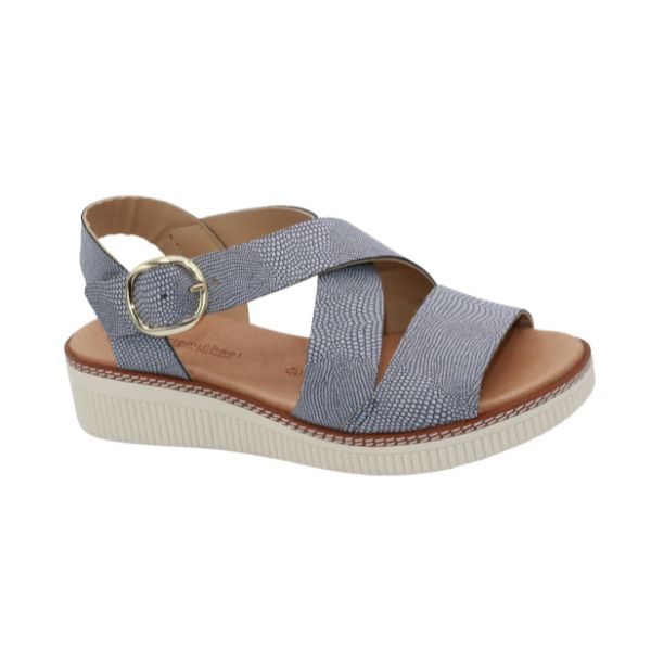 Eric Michael Khloe Strappy Leather Wedge Sandal