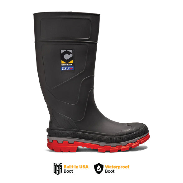 Kickaxe 15" Waterproof Rubber Boot - Grey/Orange – product view 1