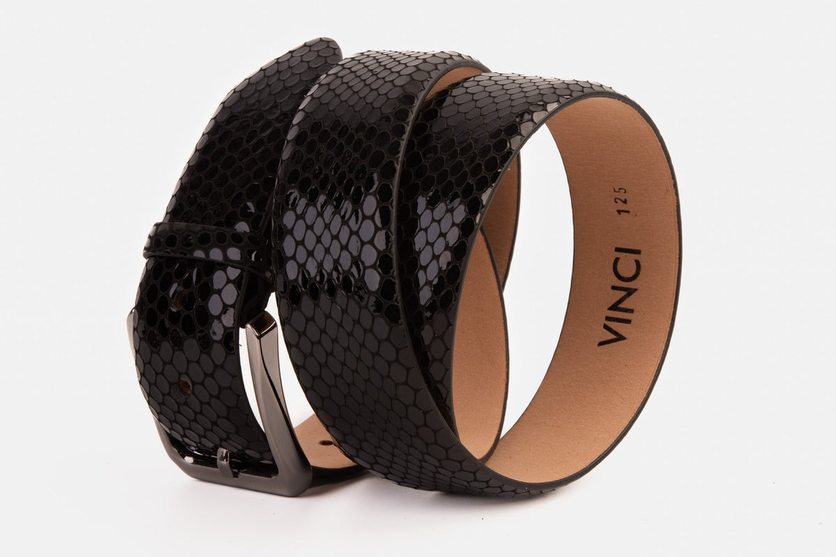 Vinci Leather The King Black Leather Belt – product view 3