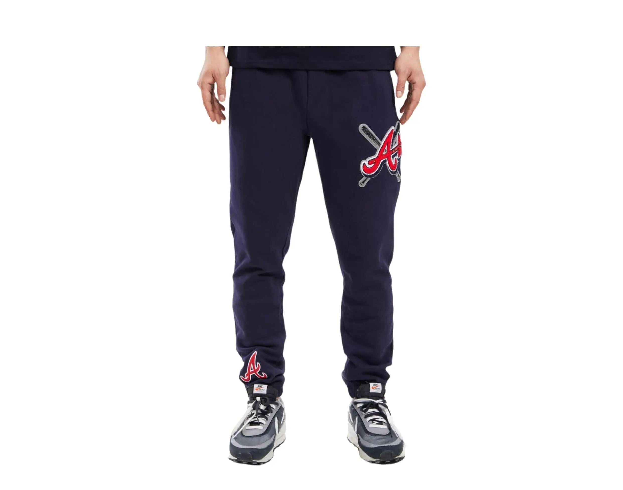 Pro Standard Atlanta Braves Mash Up Logo Men's Sweatpants — Midnight Navy
