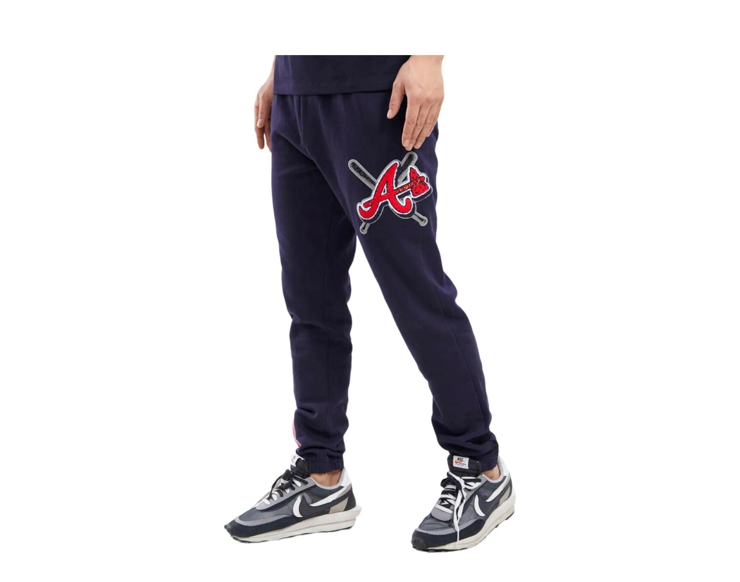 Pro Standard Atlanta Braves Mash Up Logo Men's Sweatpants — Midnight Navy