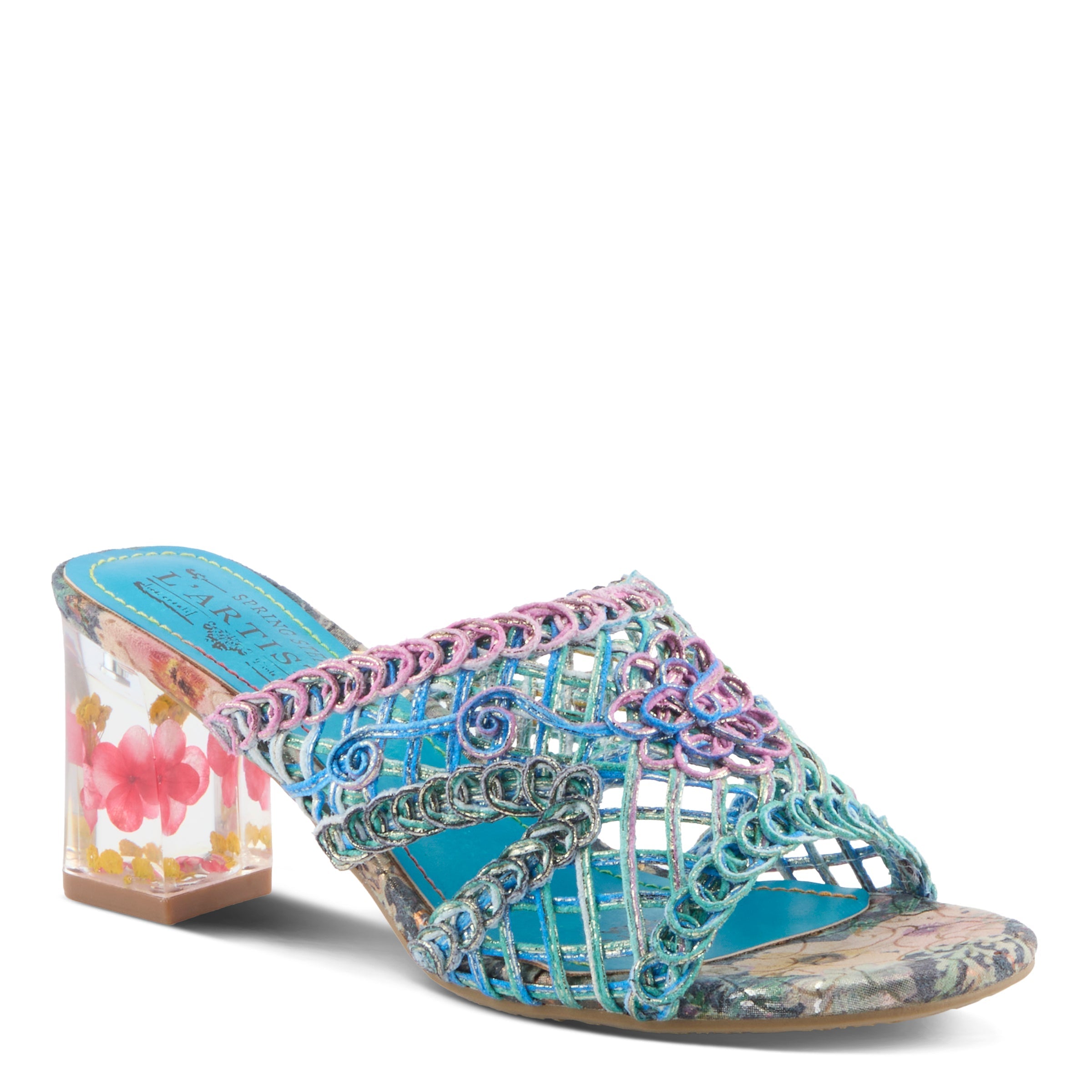 L'Artiste L'ARTISTE LACYLOOPS SANDALS sandal in fuchsia multi with handcrafted leather design