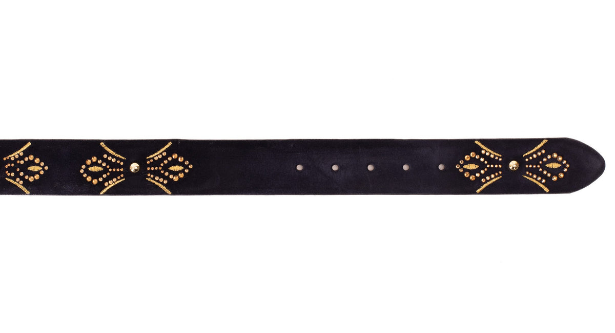 Vinci Leather The Lazio Navy Blue Suede Leather Belt – product view 3