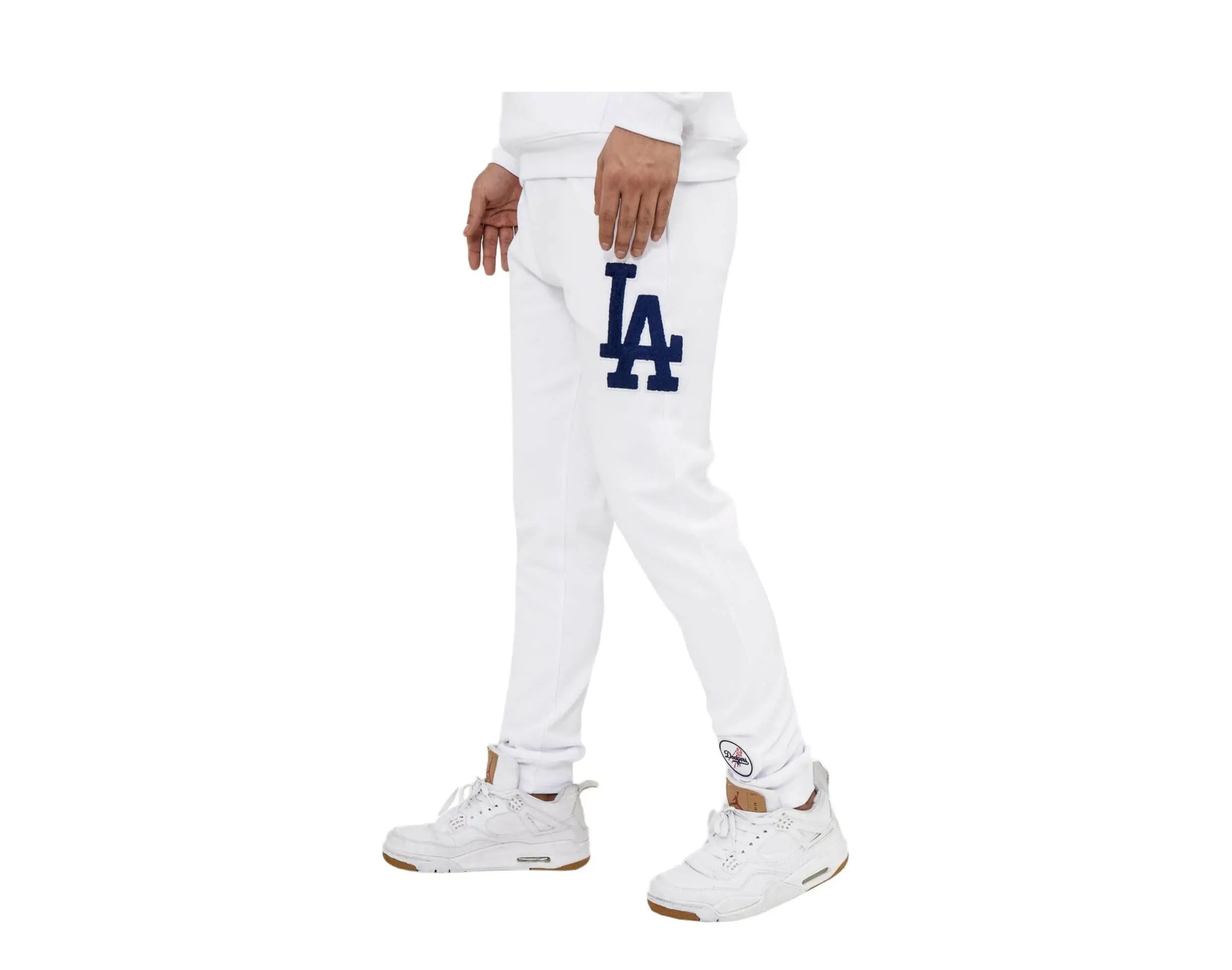 Pro Standard Los Angeles Dodgers Logo Men's Jogger Pants — White