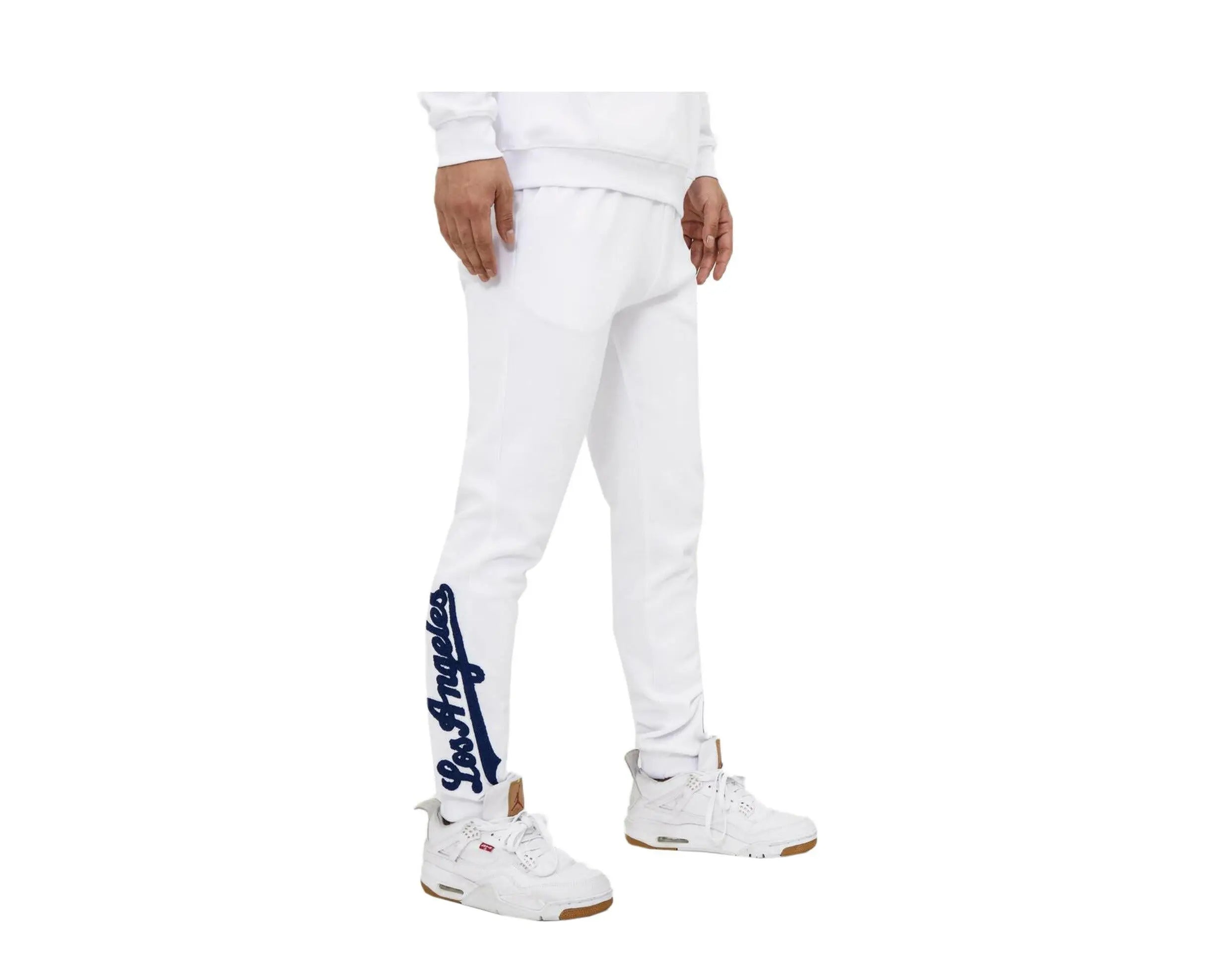 Pro Standard Los Angeles Dodgers Logo Men's Jogger Pants — White