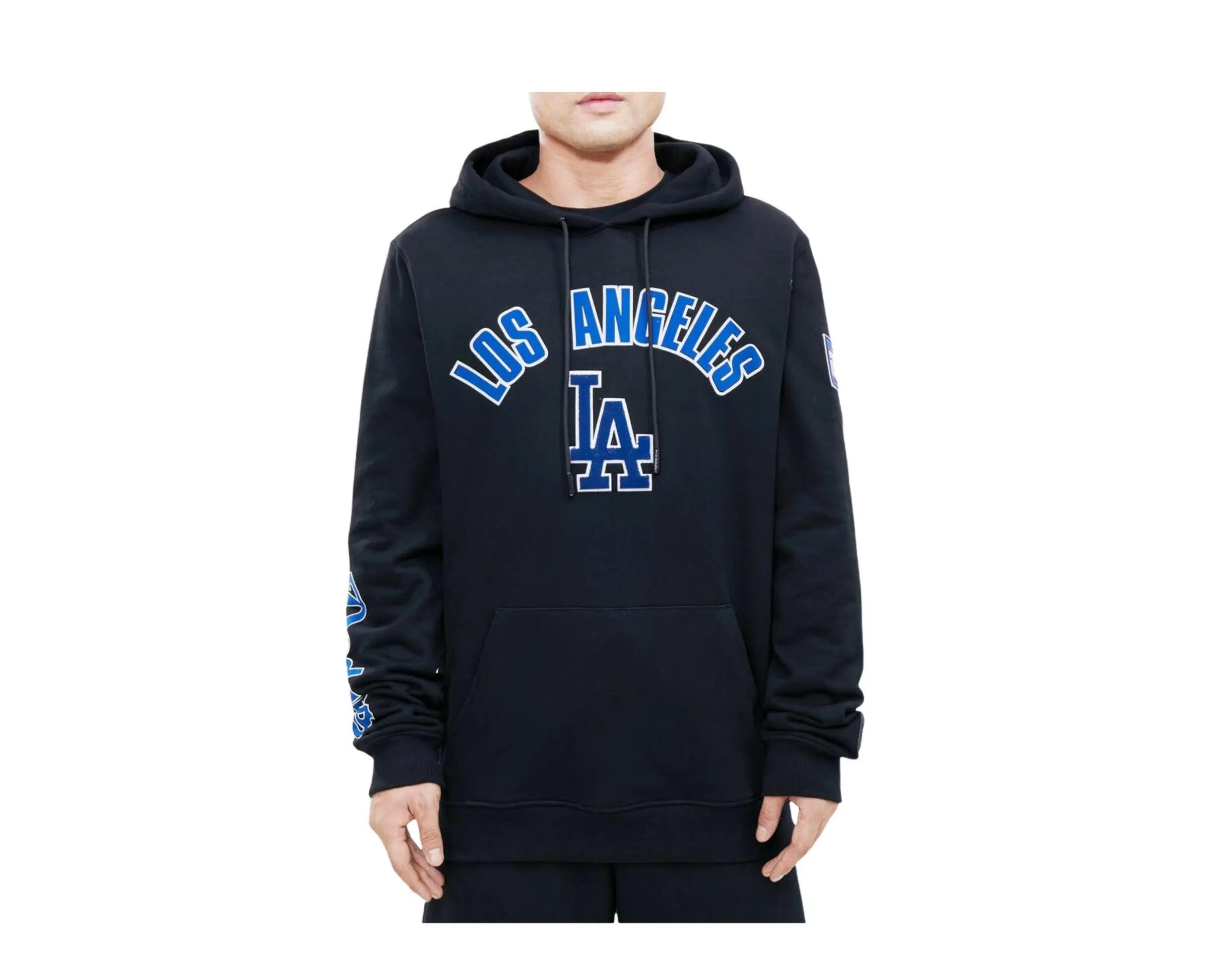 Pro Standard MLB Los Angeles Dodgers Stacked Logo Pullover Men's Hoodie — Black