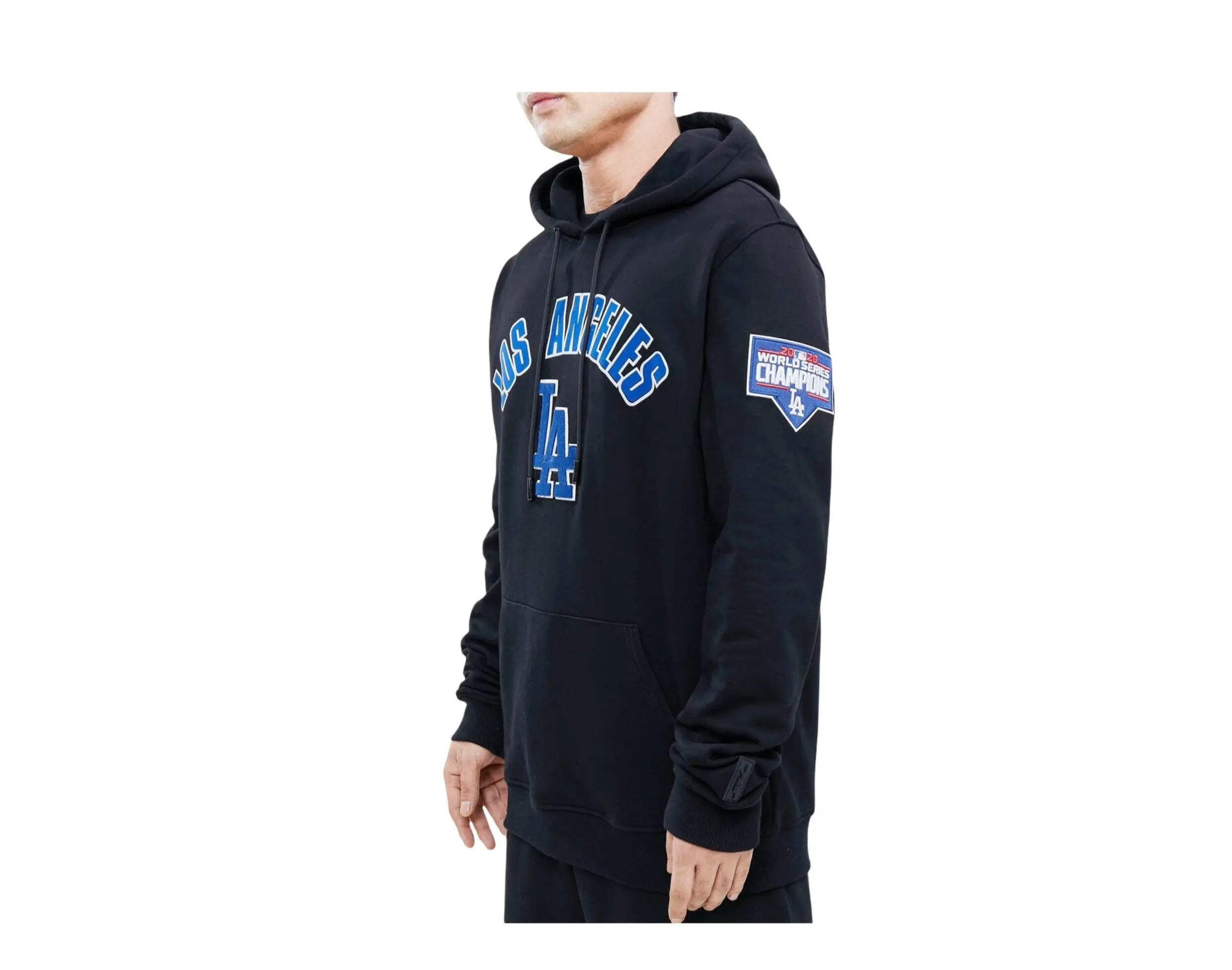 Pro Standard MLB Los Angeles Dodgers Stacked Logo Pullover Men's Hoodie — Black