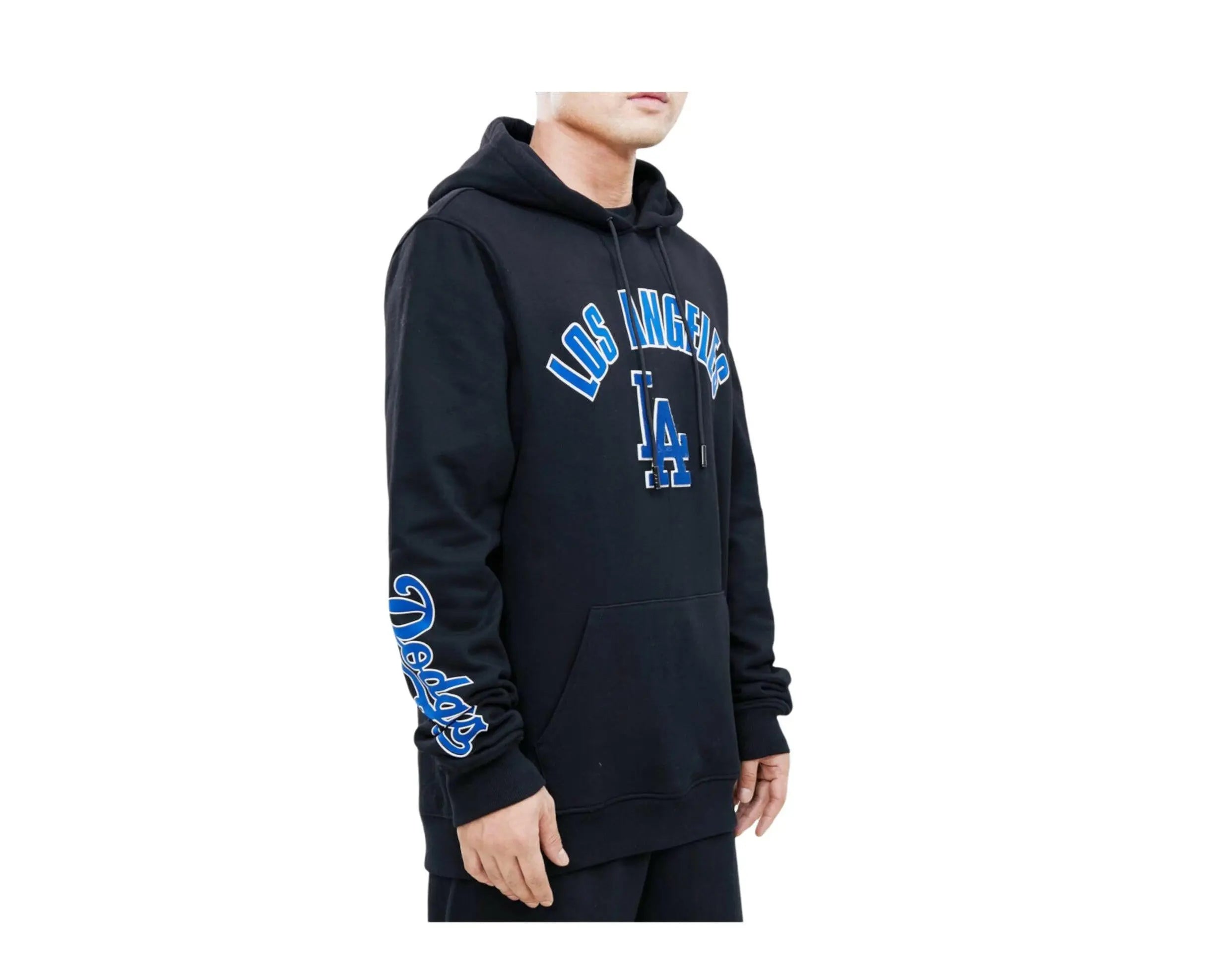 Pro Standard MLB Los Angeles Dodgers Stacked Logo Pullover Men's Hoodie — Black