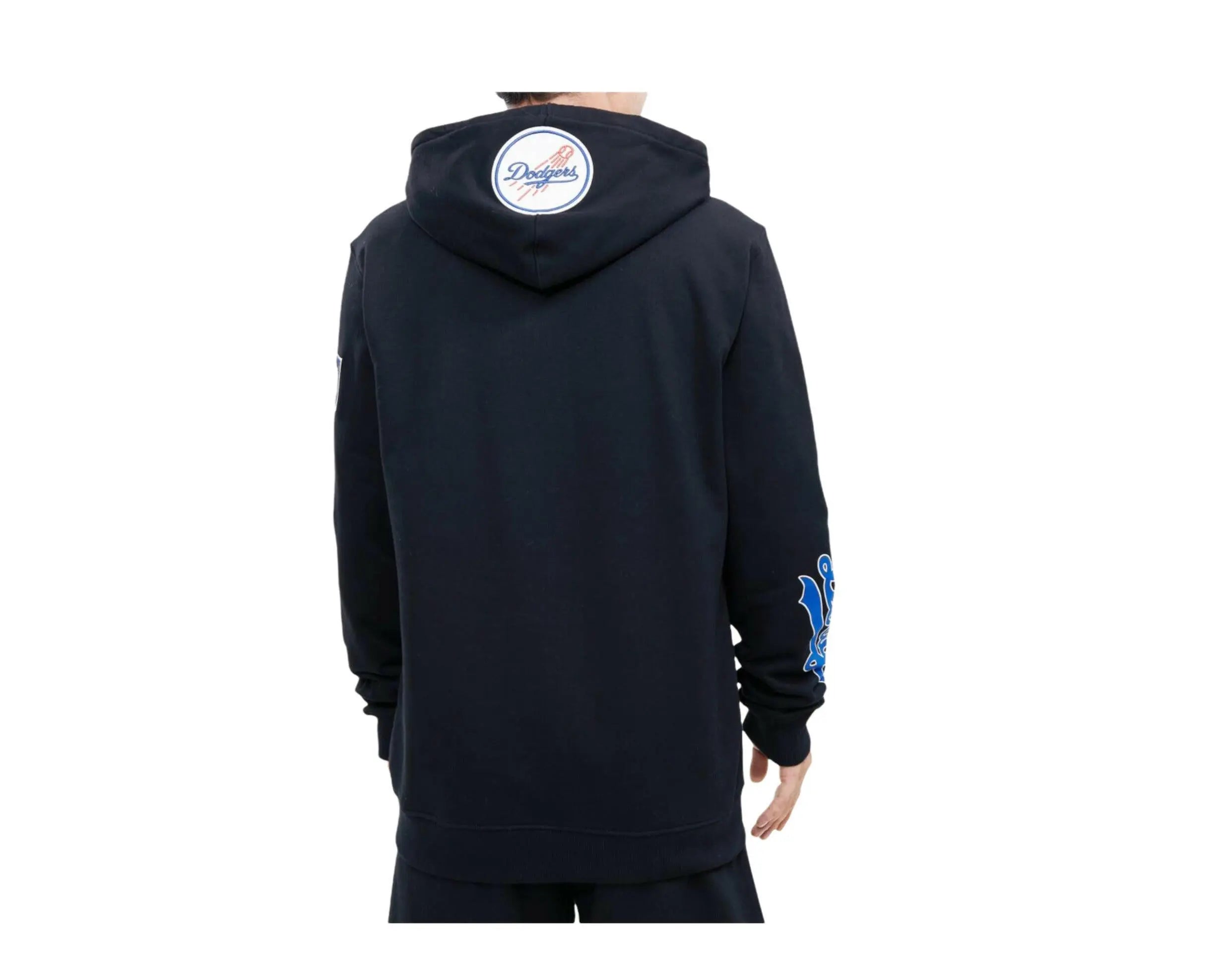 Pro Standard MLB Los Angeles Dodgers Stacked Logo Pullover Men's Hoodie — Black