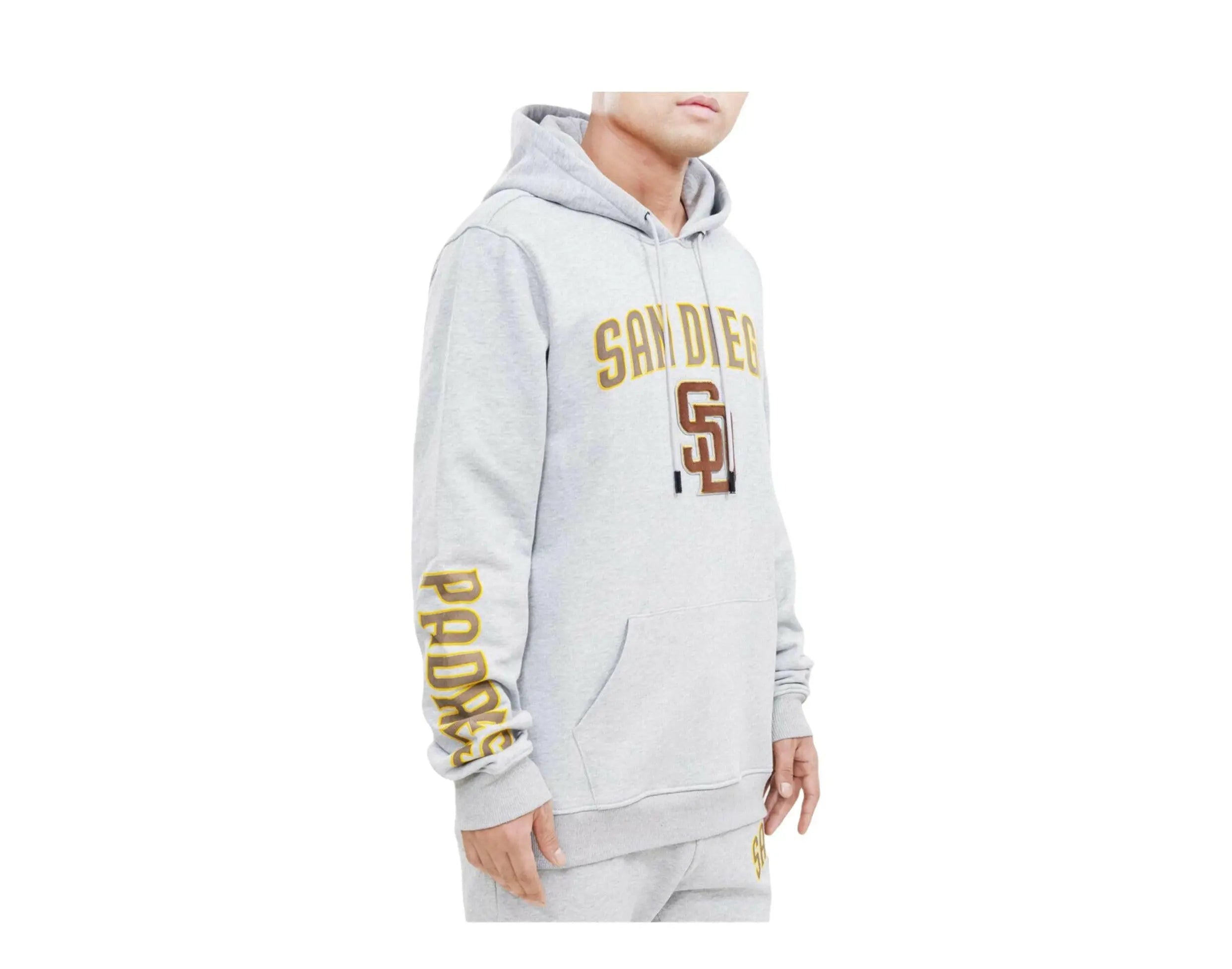 Pro Standard MLB San Diego Padres Stacked Logo Pullover Men's Hoodie — Heather Grey