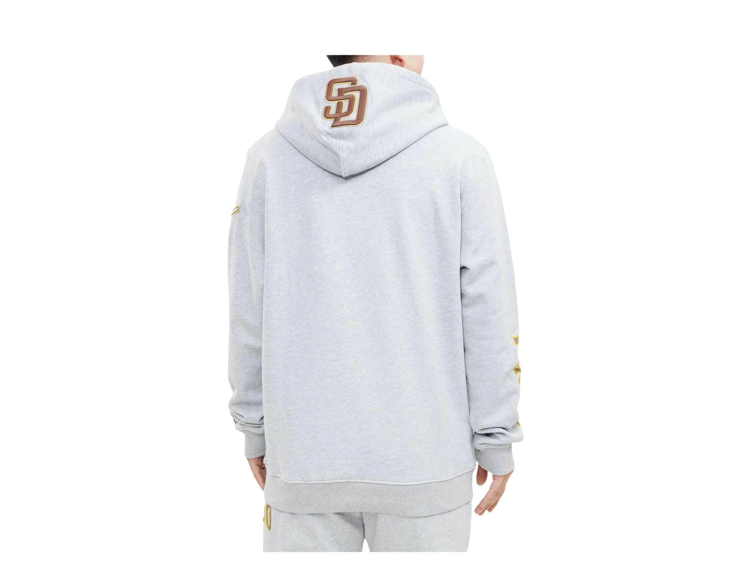 Pro Standard MLB San Diego Padres Stacked Logo Pullover Men's Hoodie — Heather Grey