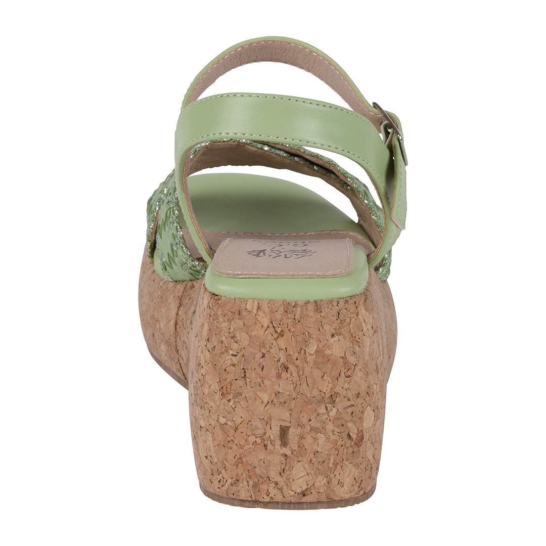 Lucy Green Cross Strap Slingback Platform Sandals – rear view