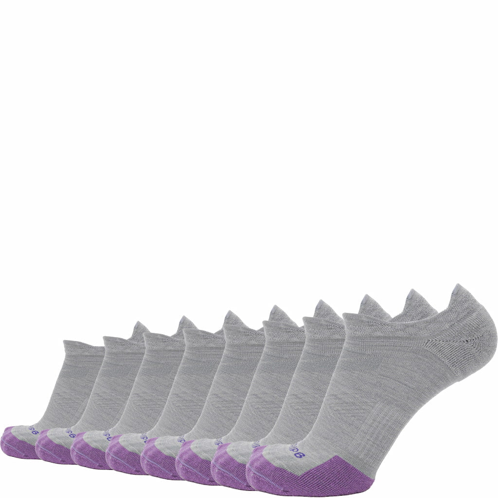 8 Pairs Laurel Run No Show Runweight Merino Wool Sock