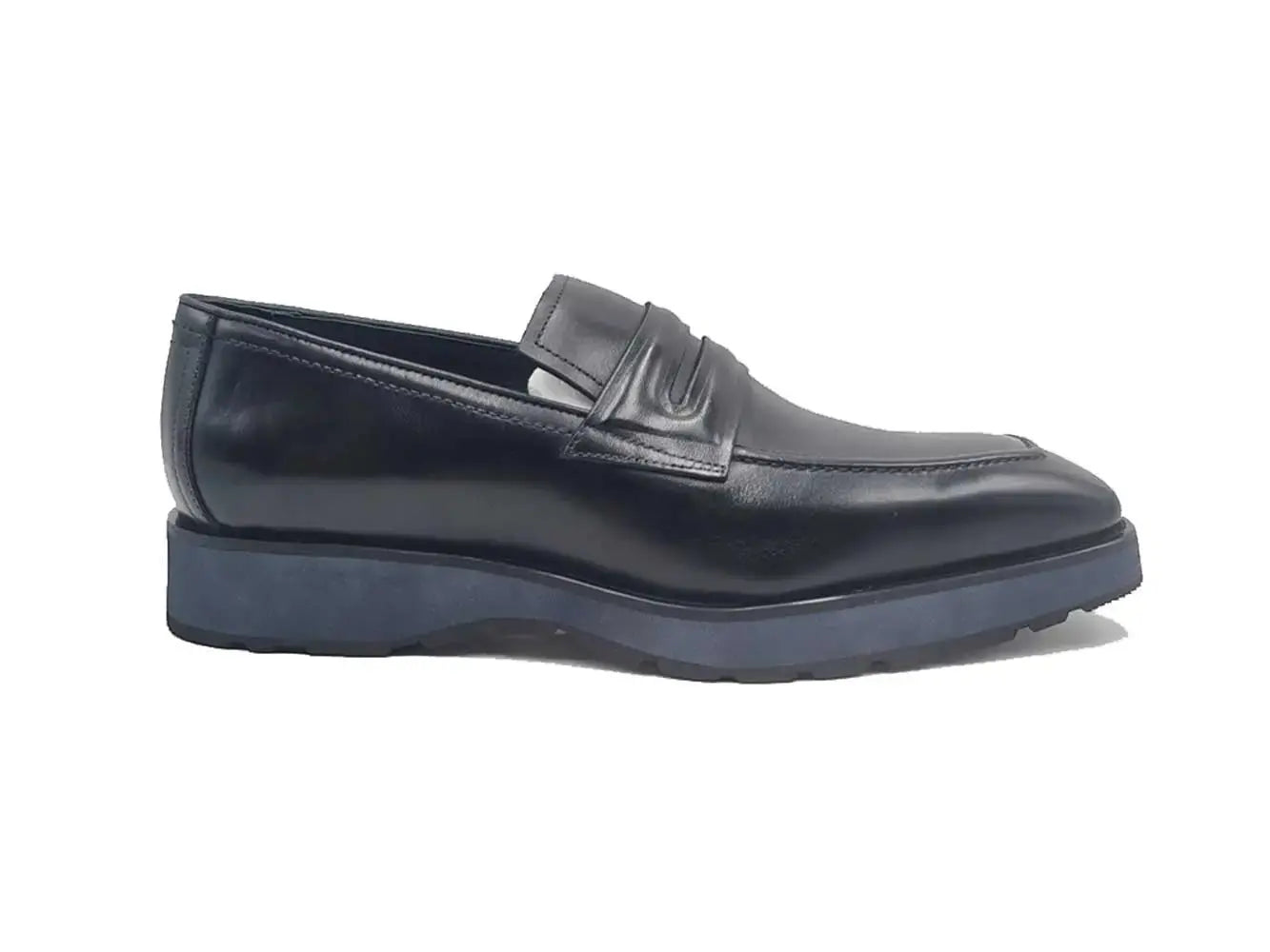 Carrucci Shoes Men's Hand Burnished Penny Loafer Chunky Sole Men’s Leather KS52
