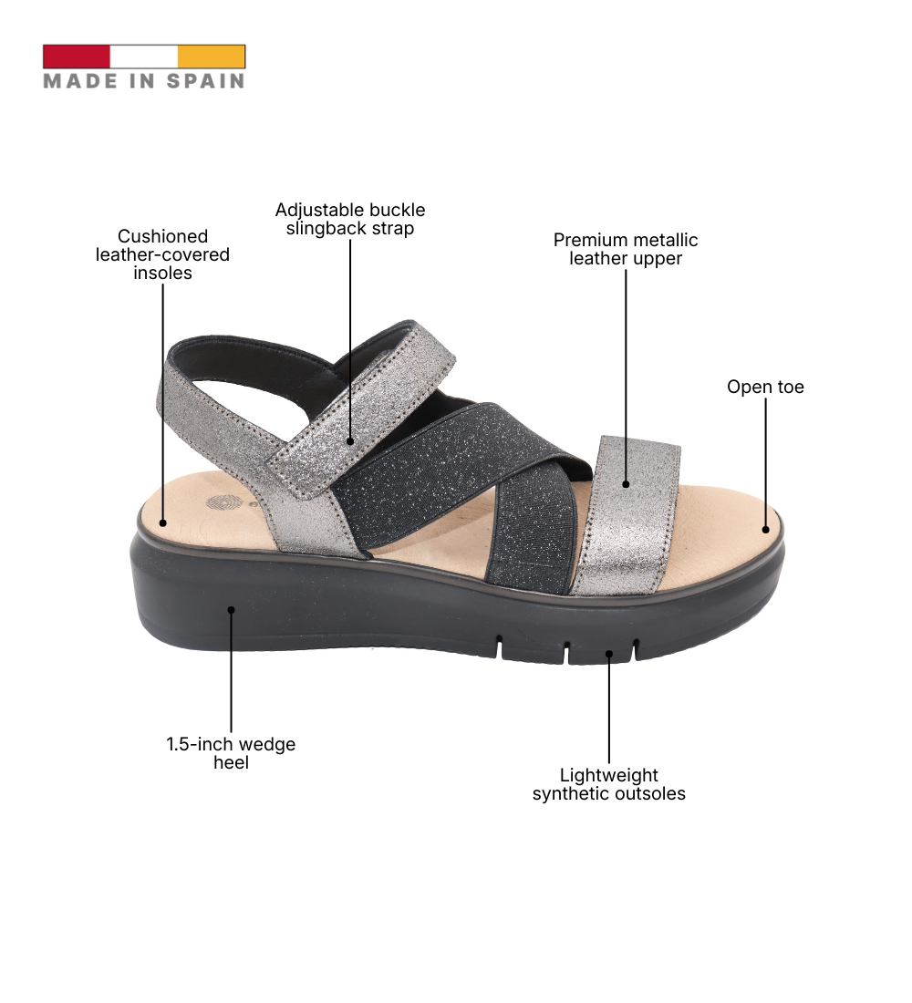 Eric Michael Libby Metallic Elastic Platform Sandal