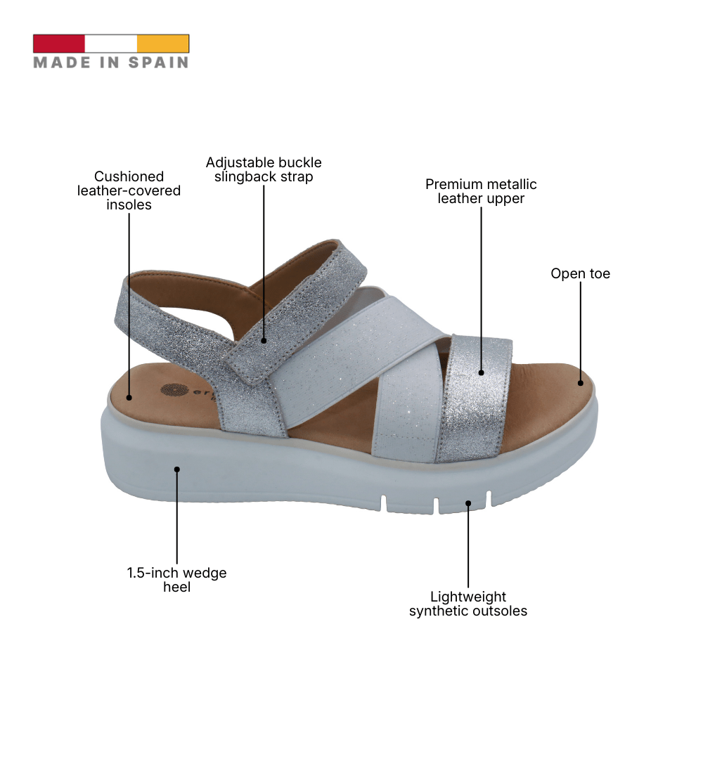 Eric Michael Libby Metallic Elastic Platform Sandal